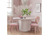 TOV-D54232 Elika White Faux Plaster Round Dining Table