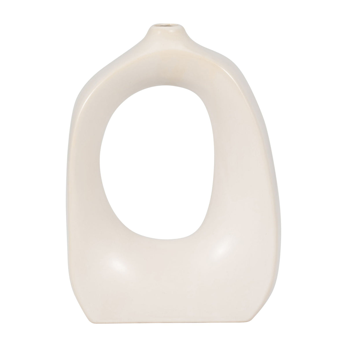 Stoneware 11" Curvy Cut-Out Vase - Cotton