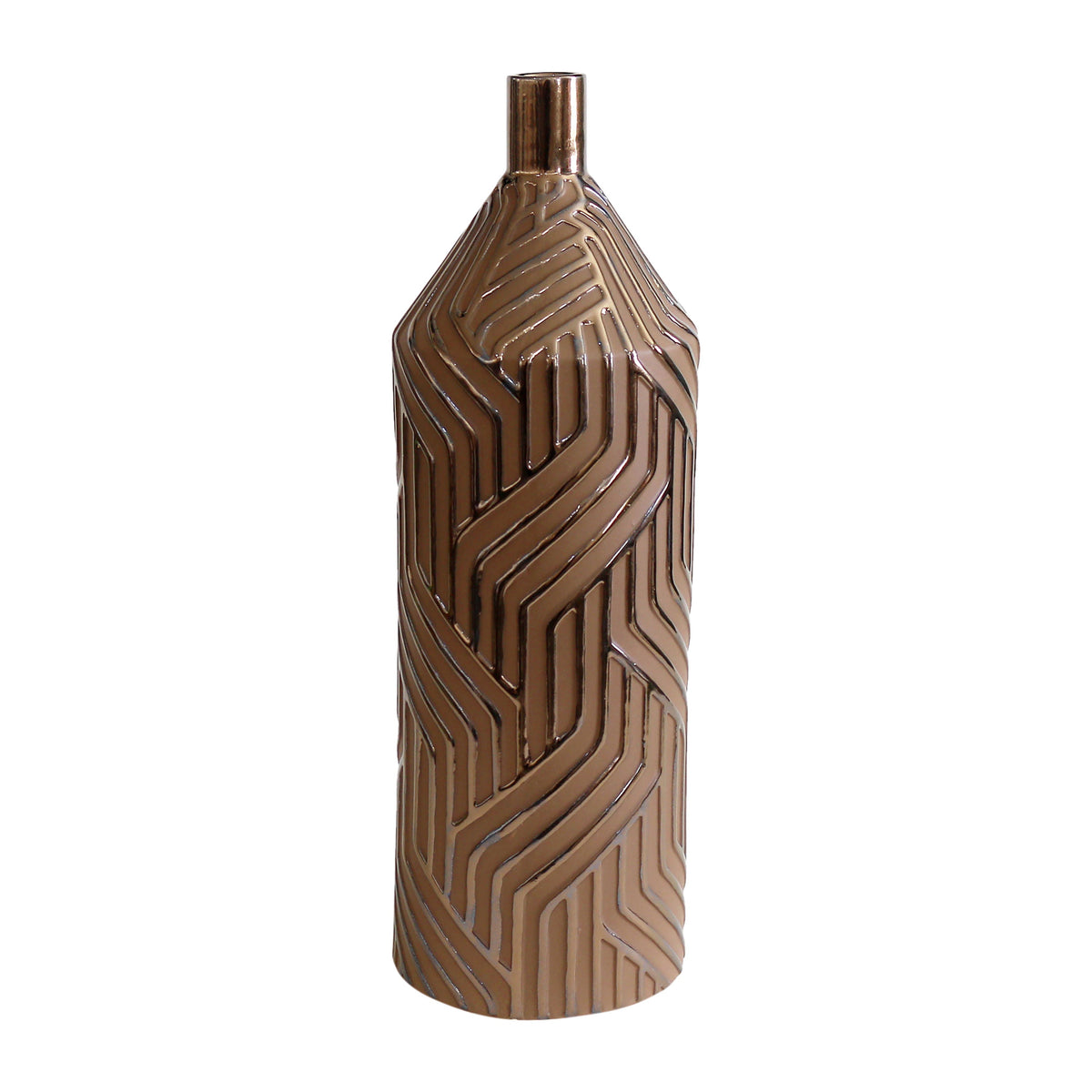 22" Montes Oversized Tribal Vase - Brown
