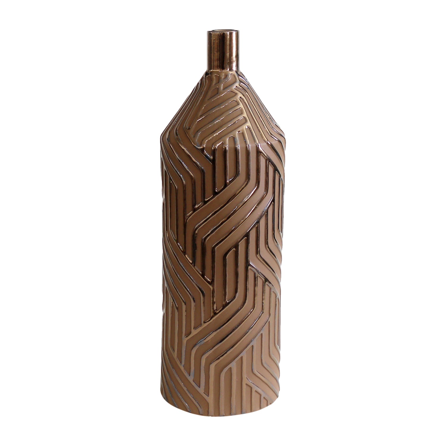22" Montes Oversized Tribal Vase - Brown