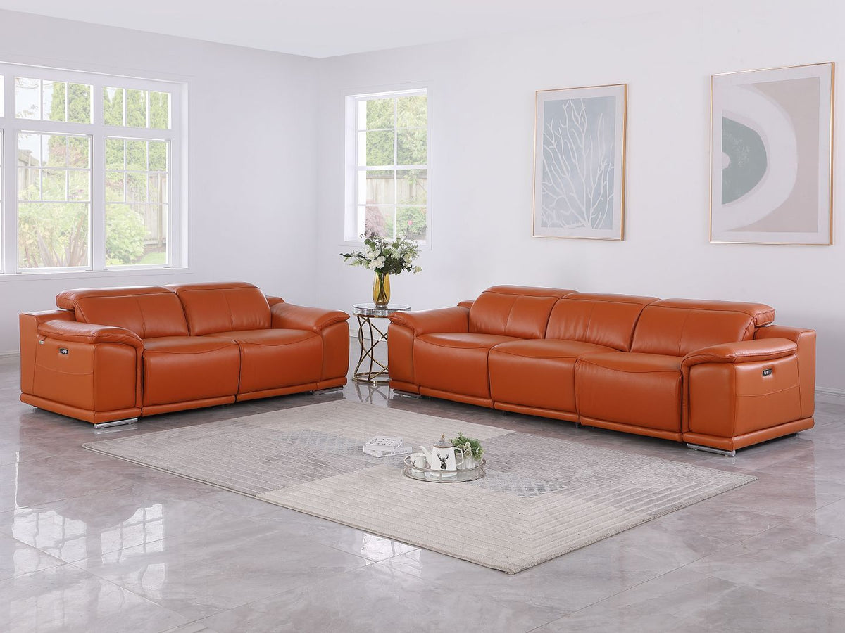 9762 - 5-Piece Modular Power Reclining Sofa And Loveseat Set With 5 Power Recliners In
