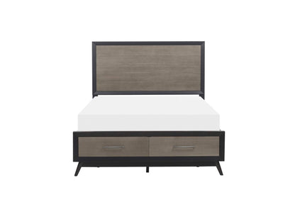 1711-1KIT Raku Queen Platform Bed with Footboard Storage