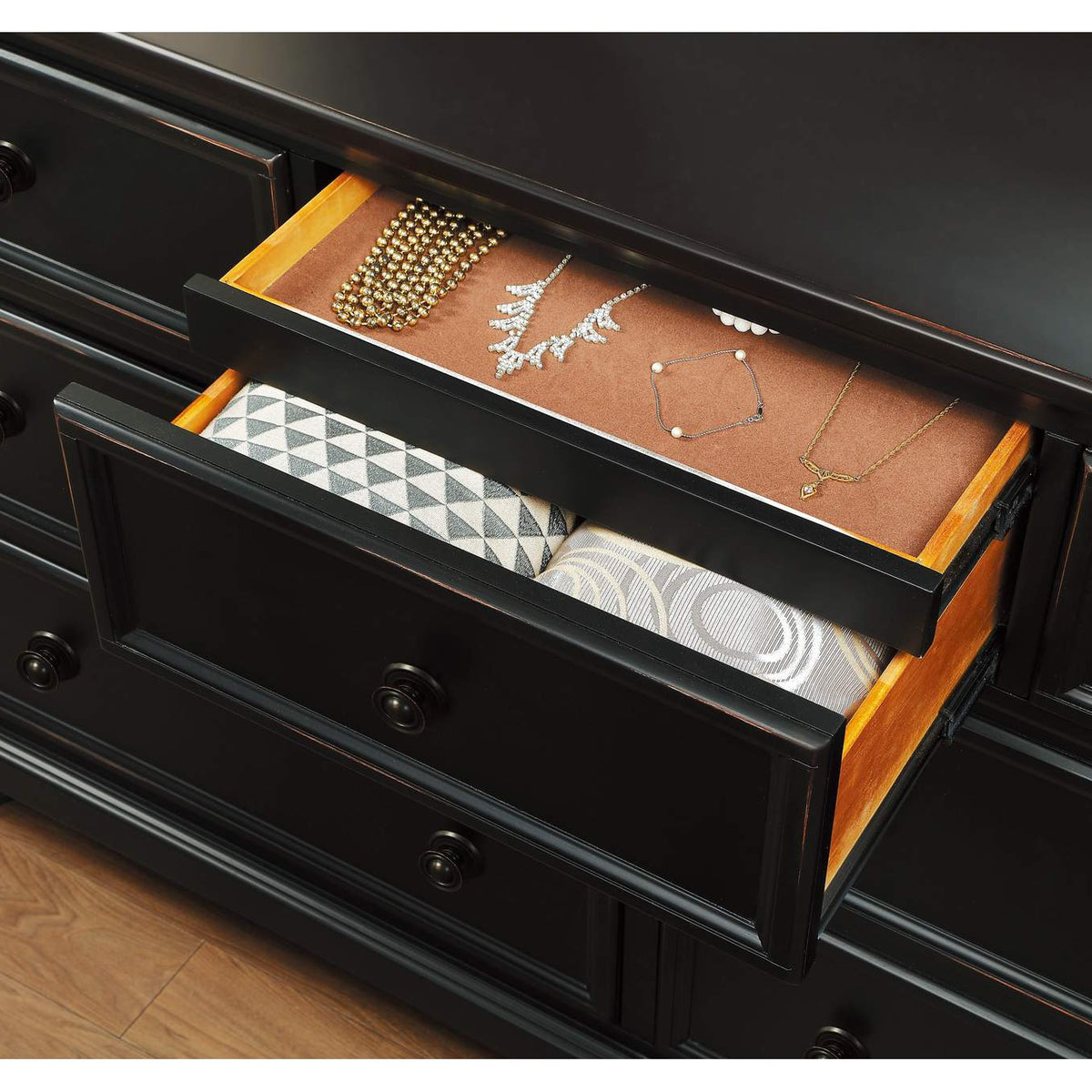 1714BK-5 Laurelin Dresser, Hidden Drawer