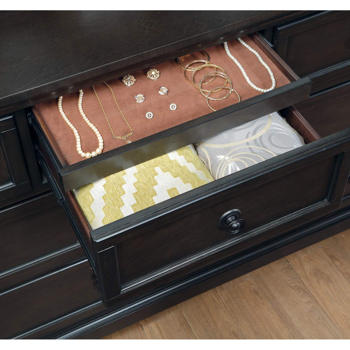 1718GY-5 Begonia Dresser with Hidden Drawer