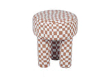 TOV-OC68756 Claire Brown Checkered Boucle Stool