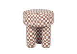 TOV-OC68756 Claire Brown Checkered Boucle Stool