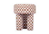 TOV-OC68756 Claire Brown Checkered Boucle Stool