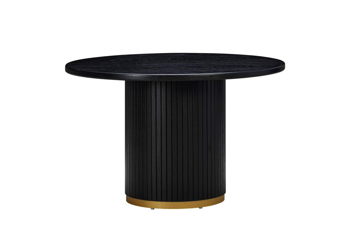 TOV-D54263 Chelsea Black Oak Round Dining Table