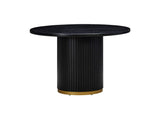 TOV-D54263 Chelsea Black Oak Round Dining Table