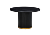 TOV-D54263 Chelsea Black Oak Round Dining Table