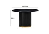 TOV-D54263 Chelsea Black Oak Round Dining Table