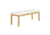 TOV-OC21012 Amara Natural Woven Rattan Performance Fabric Bench