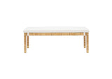 TOV-OC21012 Amara Natural Woven Rattan Performance Fabric Bench