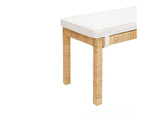 TOV-OC21012 Amara Natural Woven Rattan Performance Fabric Bench