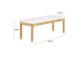 TOV-OC21012 Amara Natural Woven Rattan Performance Fabric Bench
