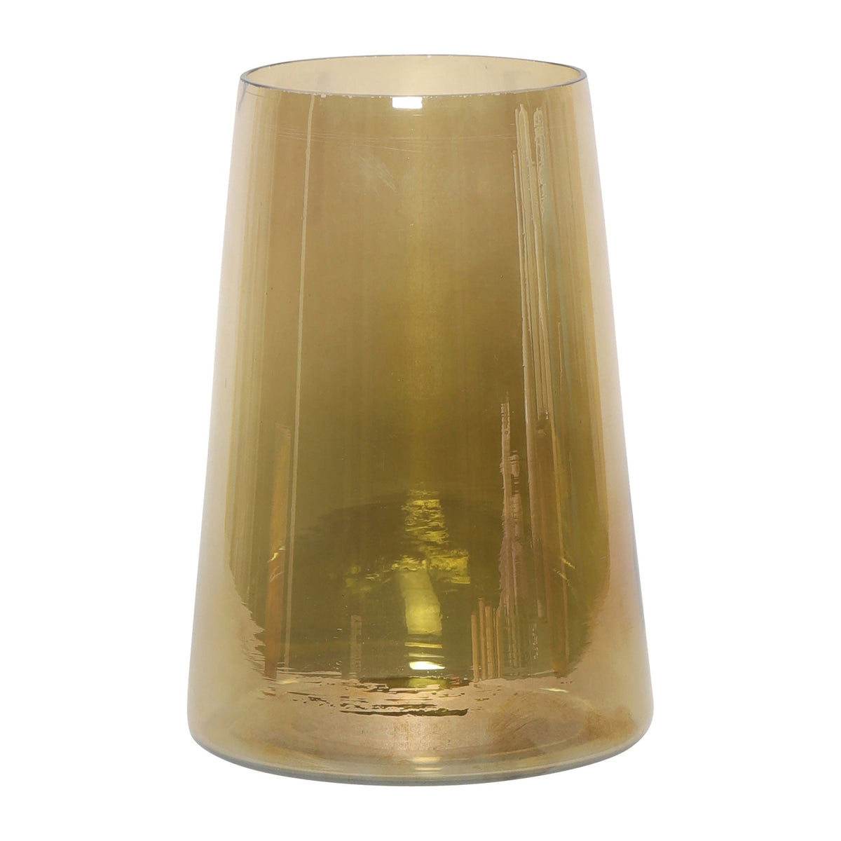 Glass 8" Luster Vase - Gold