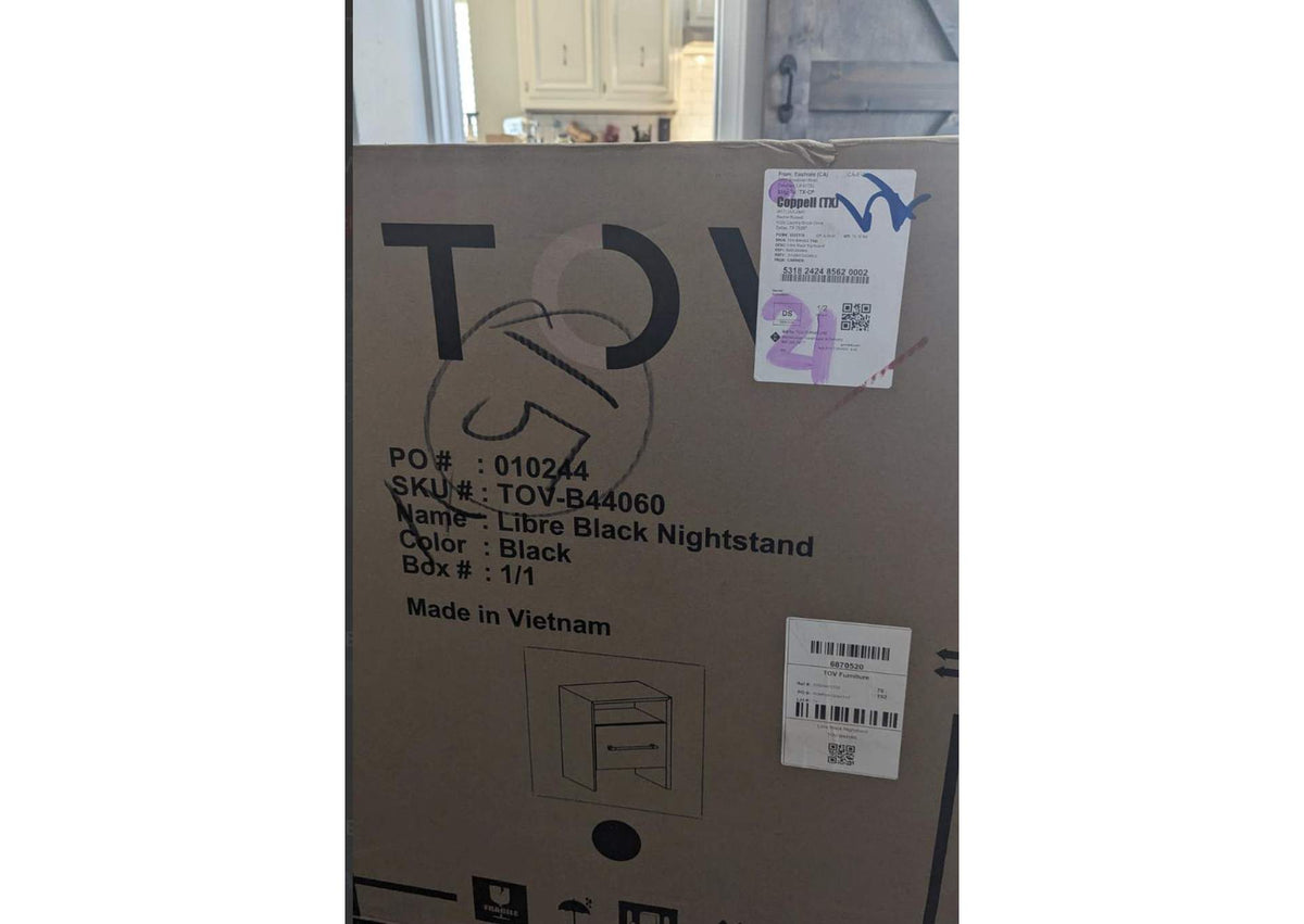 TOV-B44060 Libre Black Nightstand