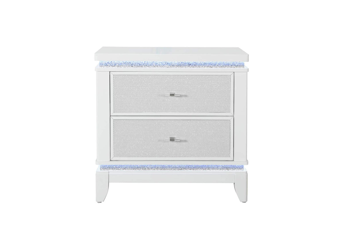 ALINA-WHITE-NS_W_LED+USB ALINA WHITE NIGHTSTAND WITH LED AND USB