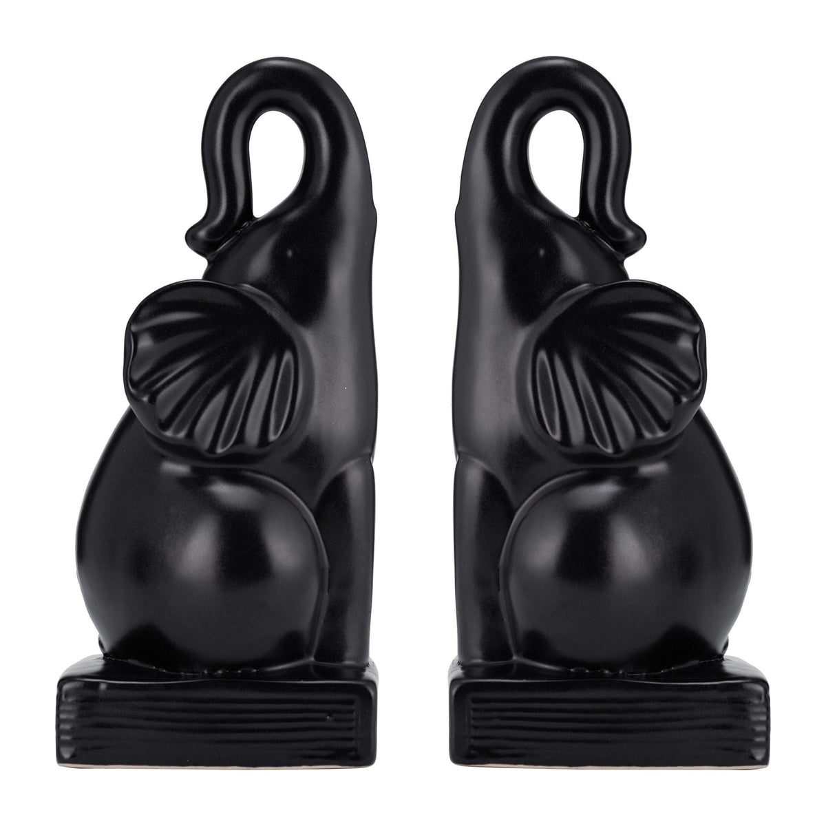 Elephant Bookends (Set Of 2) - Black