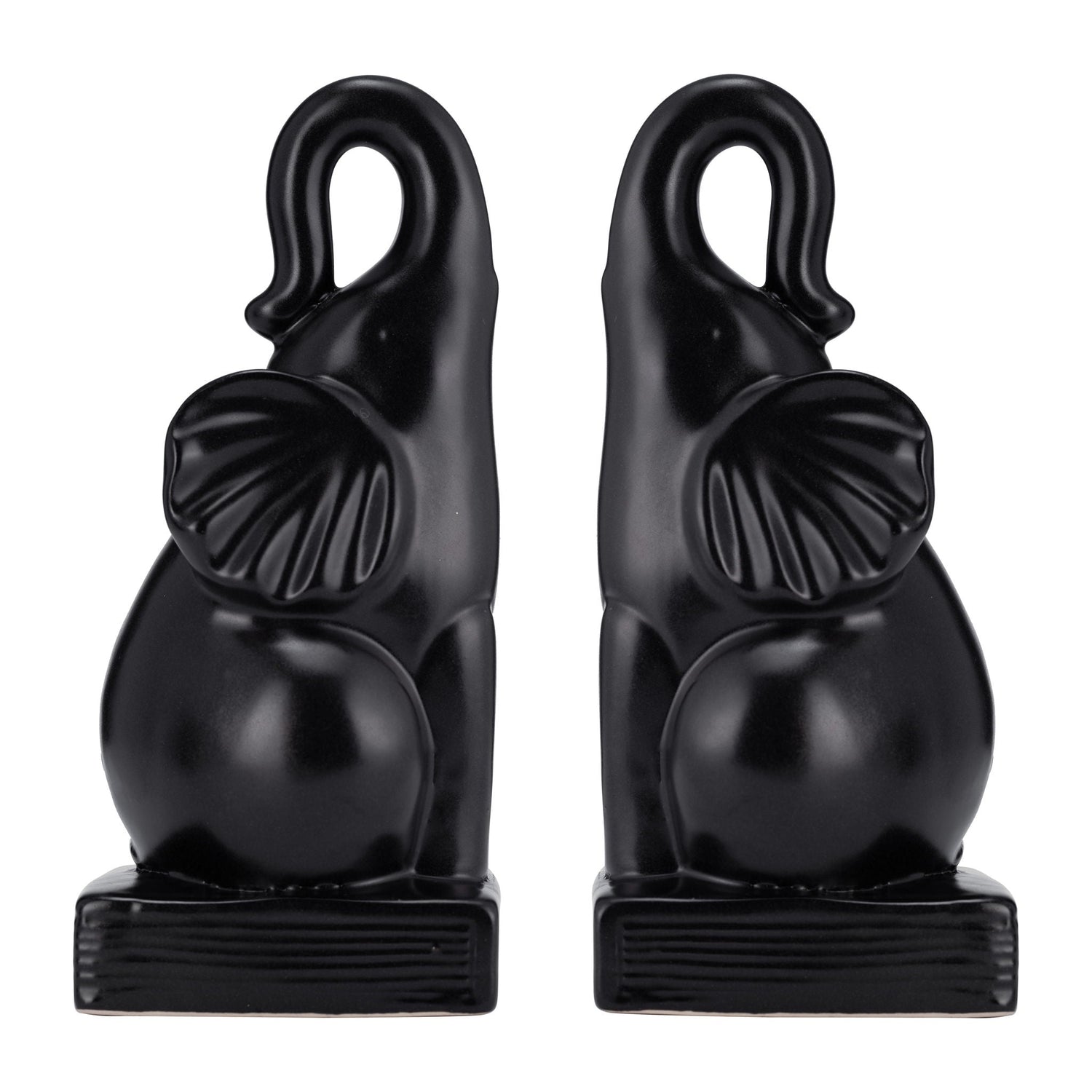 Elephant Bookends (Set Of 2) - Black