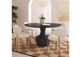 TOV-D54245 Gevra Black Acacia and Faux Plaster Dining Table