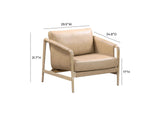 TOV-S54256 Chakka Tan Genuine Leather Accent Chair