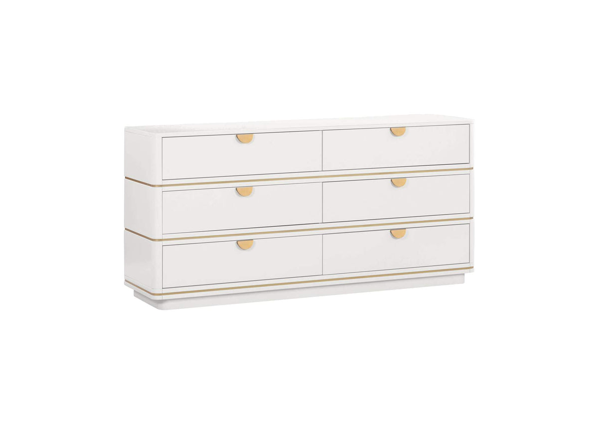 TOV-B54252 Julieta Cream 6 Drawer Dresser