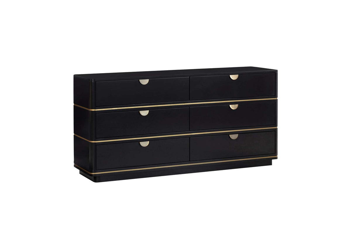 TOV-B54253 Julieta Black 6 Drawer Dresser