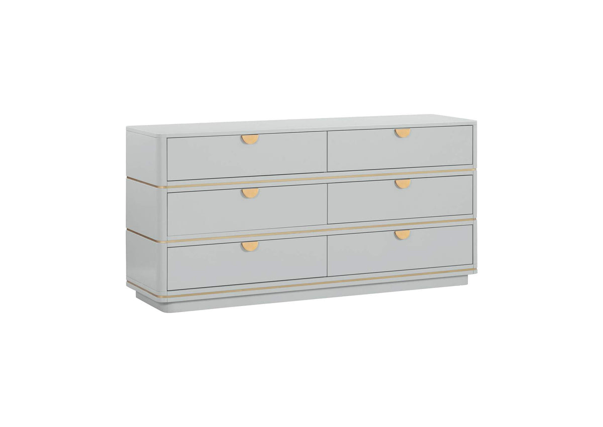 TOV-B54254 Julieta Grey 6 Drawer Dresser