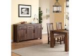 3F4173 Meadow Three Drawer Three Door Solid Wood Sideboard In Brick Brown