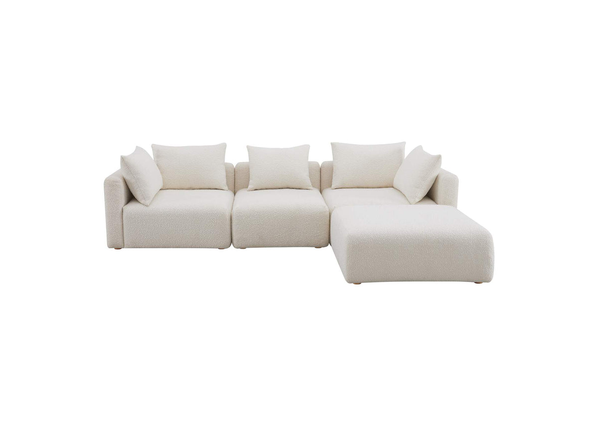 TOV-L68787-SEC Hangover Cream Boucle 4 - Piece Modular Sectional