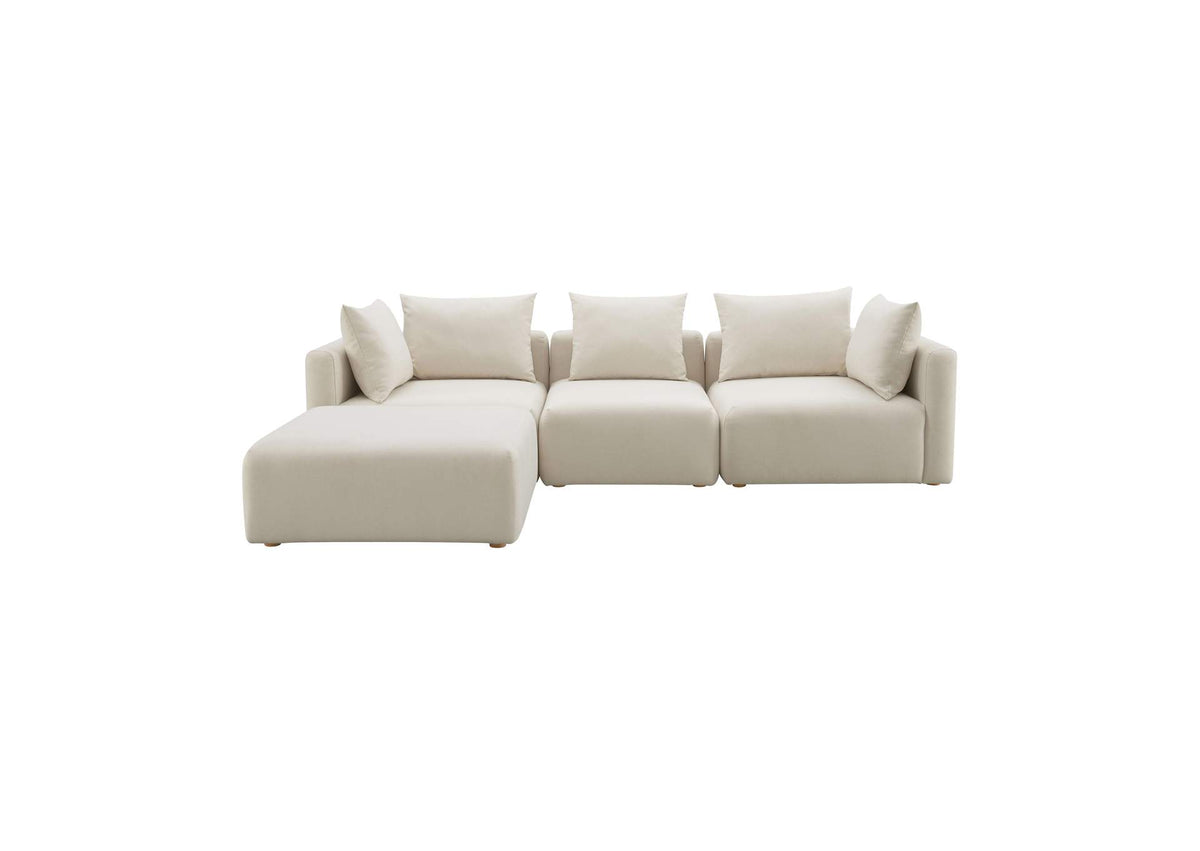 TOV-L68788-SEC Hangover Cream Performance Linen 4 - Piece Modular Sectional