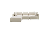 TOV-L68788-SEC Hangover Cream Performance Linen 4 - Piece Modular Sectional