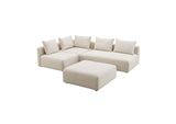 TOV-L68788-SEC1 Hangover Cream Performance Linen 4 - Piece Modular Chaise Sectional