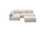 TOV-L68788-SEC1 Hangover Cream Performance Linen 4 - Piece Modular Chaise Sectional