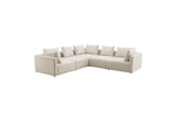 TOV-L68788-SEC2 Hangover Cream Performance Linen 5 - Piece Modular L - Sectional