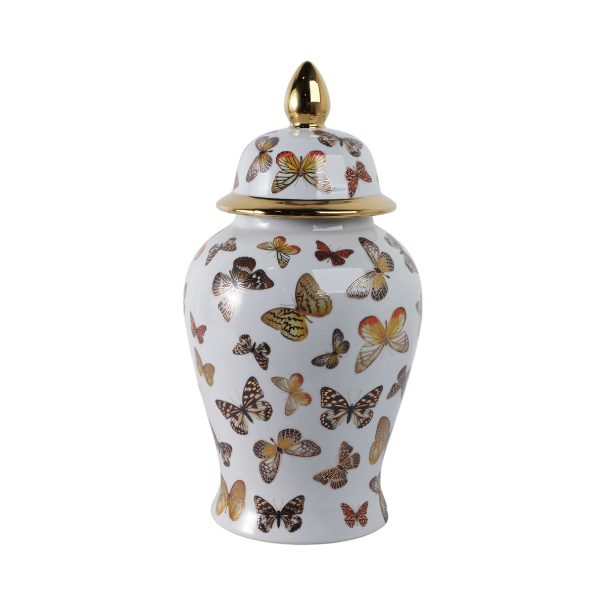9" Butterflies Temple Jar - Multi