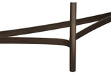 A89423 Lyon Semi - Circular Natural Concrete And Metal Console Table