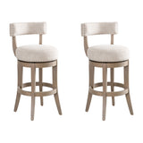 Mystic - Solid Wood Upholstered 30" Bar Height Swivel Barstool