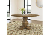 180200 Florence Round 60-inch Wood Dining Table Rustic Honey