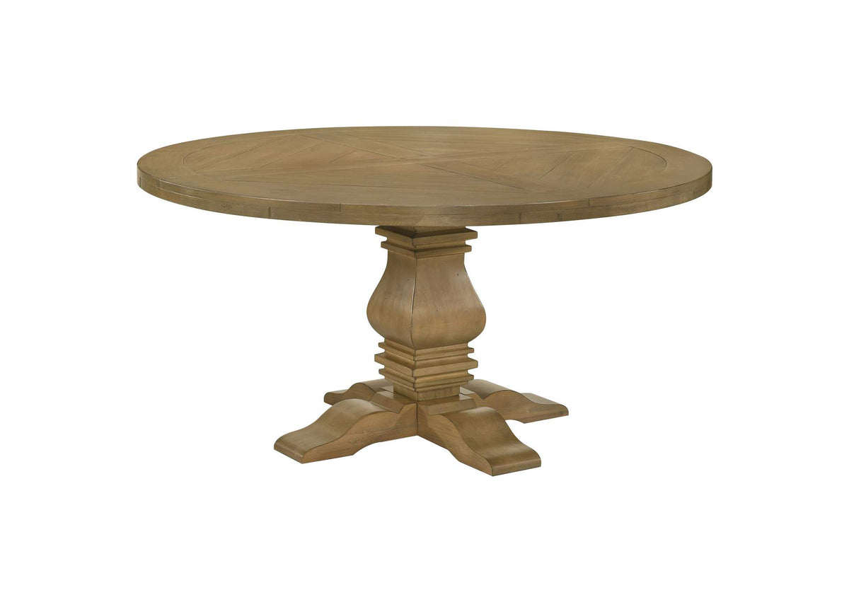 Florence Round 60-inch Wood Dining Table Rustic Honey