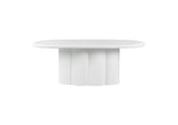 TOV-D54234 Elika White Faux Plaster Oval Dining Table