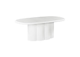 TOV-D54234 Elika White Faux Plaster Oval Dining Table