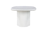 TOV-D54234 Elika White Faux Plaster Oval Dining Table