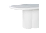 TOV-D54234 Elika White Faux Plaster Oval Dining Table