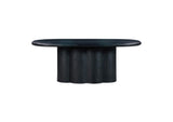 TOV-D54235 Elika Black Faux Plaster Oval Dining Table