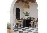 TOV-D54235 Elika Black Faux Plaster Oval Dining Table
