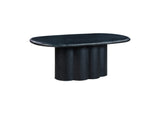TOV-D54235 Elika Black Faux Plaster Oval Dining Table