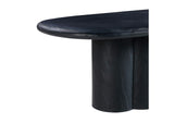 TOV-D54235 Elika Black Faux Plaster Oval Dining Table