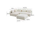 TOV-L68787-SEC1 Hangover Cream Boucle 4 - Piece Modular Chaise Sectional